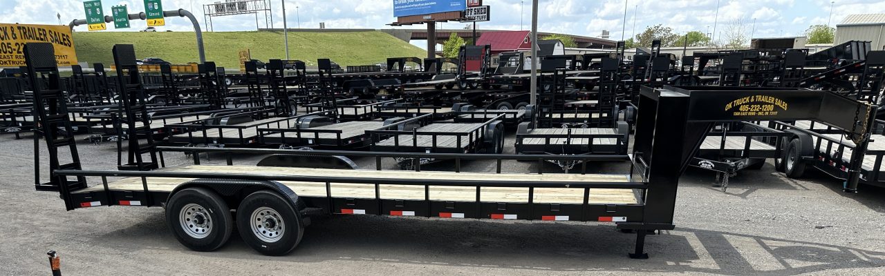 New 2026 Road Boss 83x24 Gooseneck Lowstyle Pipe rail, Stand Ups & 8ks Equipment Trailer