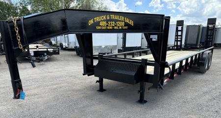 New 2026 Road Boss 83x24 Gooseneck Lowstyle Pipe rail, Stand Ups & 8ks Equipment Trailer
