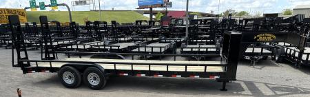 New 2026 Road Boss 83x24 Gooseneck Lowstyle Pipe rail, Stand Ups & 8ks Equipment Trailer