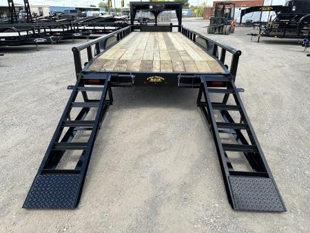 New 2026 Road Boss 83x24 Gooseneck Lowstyle Pipe rail, Stand Ups & 8ks Equipment Trailer