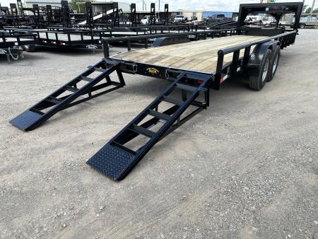New 2026 Road Boss 83x24 Gooseneck Lowstyle Pipe rail, Stand Ups & 8ks Equipment Trailer
