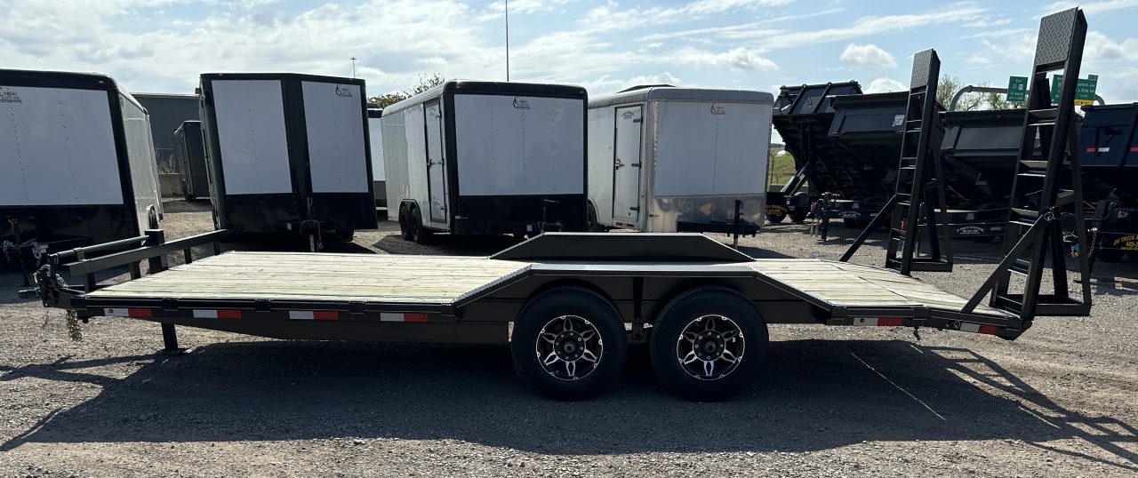 New 2025 Road Boss 102x20 Bumperpull 8k Drive Over Fenders, Stand up ramps Car Hauler Equipment Trailer