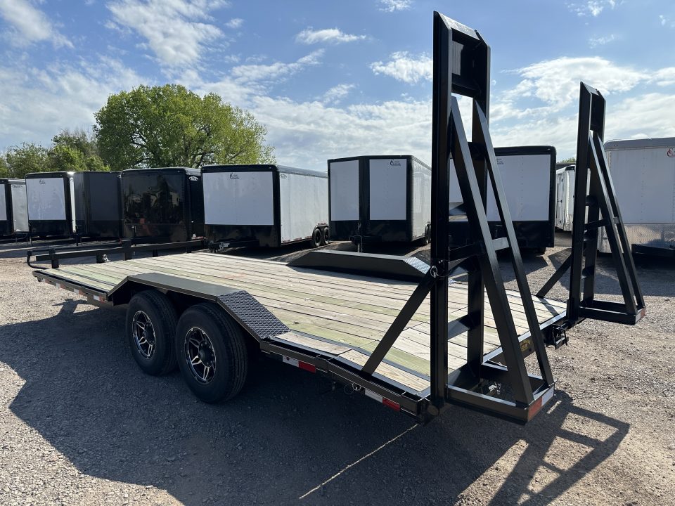 New 2025 Road Boss 102x20 Bumperpull 8k Drive Over Fenders, Stand up ramps Car Hauler Equipment Trailer