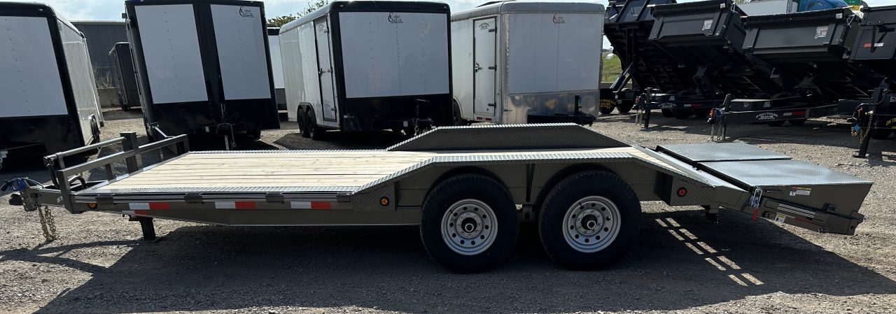 New 2026 East Texas Trailers 102x20 Bumperpull 7k Drive Over Mini Macho Dove Equipment Trailer