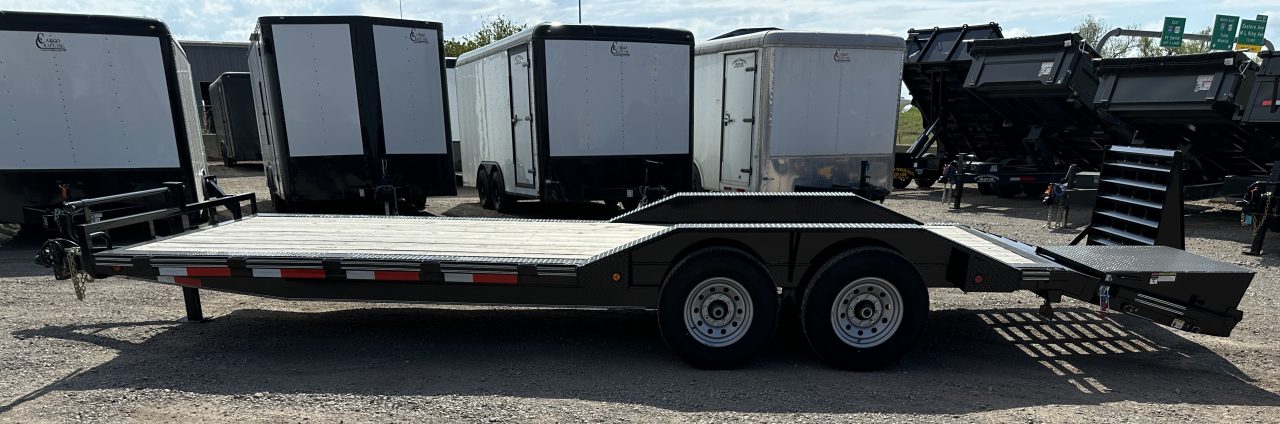 New 2025 East Texas Trailers 102x24 Bumperpull 7k Drive Over Mini Macho Dove Equipment Trailer