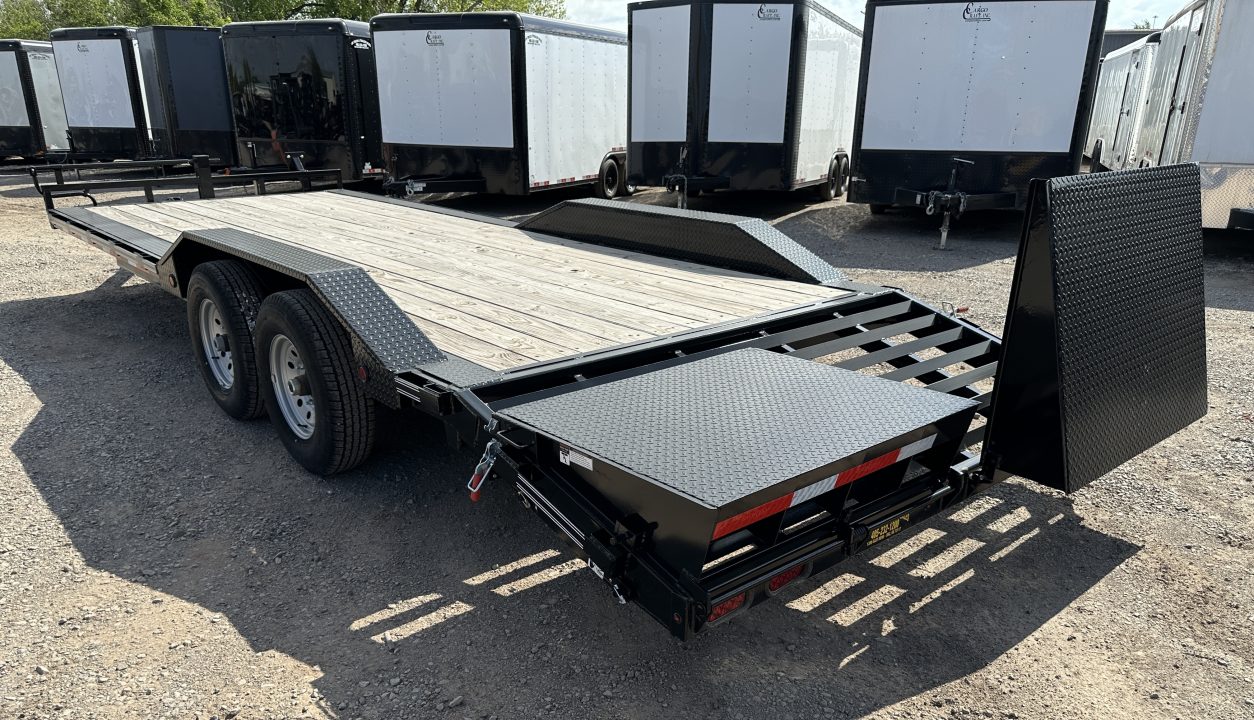 New 2025 East Texas Trailers 102x24 Bumperpull 7k Drive Over Mini Macho Dove Equipment Trailer