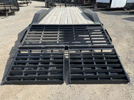 New 2025 East Texas Trailers 102x24 Bumperpull 7k Drive Over Mini Macho Dove Equipment Trailer