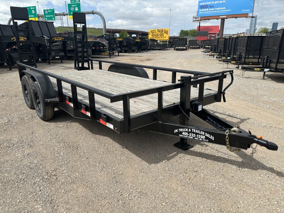 New 2026 Road Boss 83" x 16' Heavy Duty, Pipe Top & Stand Up Ramp Equipment Trailer