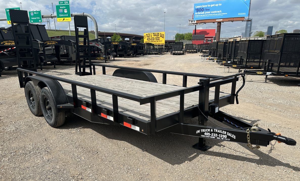 New 2026 Road Boss 83" x 16' Heavy Duty, Pipe Top & Stand Up Ramp Equipment Trailer