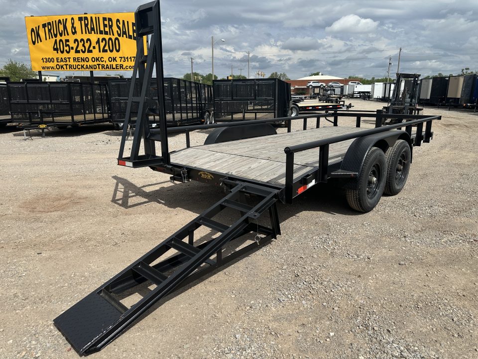 New 2026 Road Boss 83" x 16' Heavy Duty, Pipe Top & Stand Up Ramp Equipment Trailer