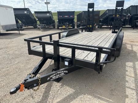 New 2026 Road Boss 83" x 16' Heavy Duty, Pipe Top & Stand Up Ramp Equipment Trailer