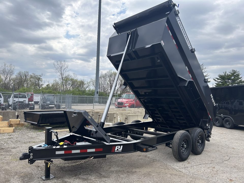 New 2026 PJ Trailers 7 X 14 FT LOW PRO HIGH SIDE TELESCOPIC DUMP TRAILER 15K GVWR