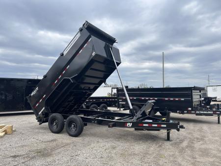 New 2026 PJ Trailers 7 X 14 FT LOW PRO HIGH SIDE TELESCOPIC DUMP TRAILER 15K GVWR