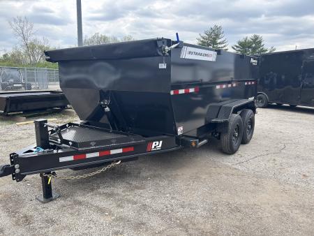 New 2026 PJ Trailers 7 X 14 FT LOW PRO HIGH SIDE TELESCOPIC DUMP TRAILER 15K GVWR