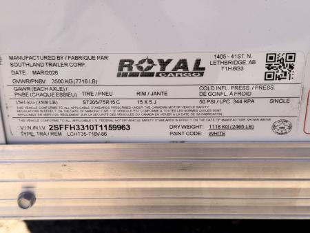New 2026 Royal Cargo Trailers 7-16-1.5V Enclosed 7K GVWR