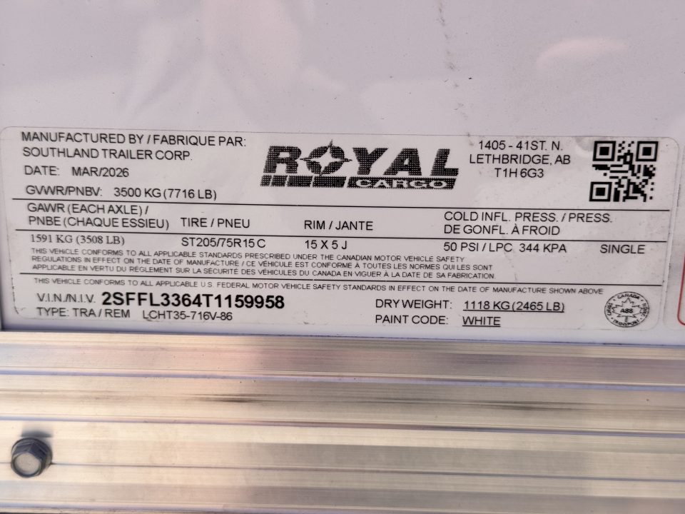 New 2026 Royal Cargo Trailers 7-14-1.5V Enclosed 7K GVWR