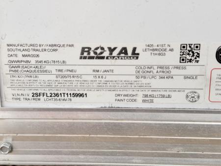 New 2026 Royal Cargo Trailers 6-12-1.5V Enclosed 7K GVWR(UI)