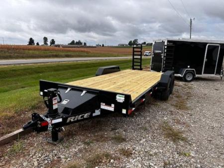 New 2026 Rice Trailers 82X20 14K GVWR STAND-UP RAMPS Equipment Trailer