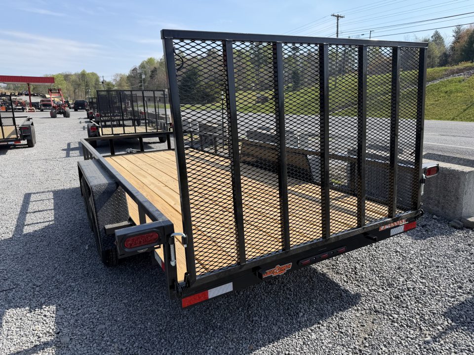 New 2026 Down 2 Earth 82X16 Utility Trailer, Tube Top Rail, Spring Assist Tube Gate, Tread-plate Fenders