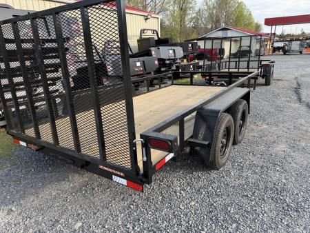 New 2026 Down 2 Earth 82X14 Tandem Axle Utility Trailer, Tube Top Rail, Spring Assist Gate