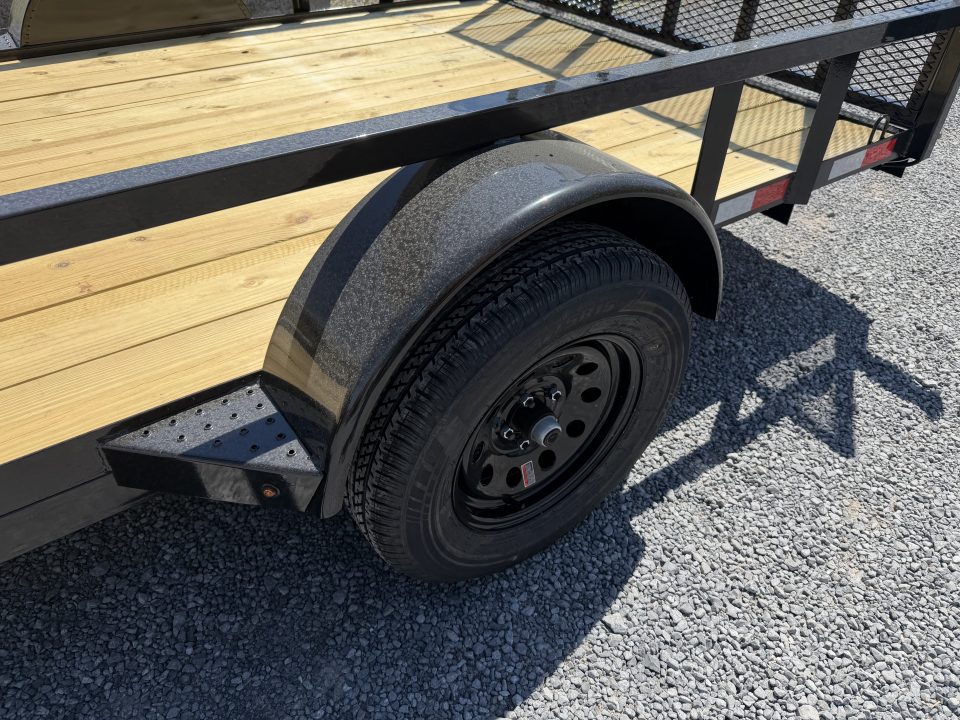 New 2026 Down 2 Earth Trailers 76x12 Utility Trailer, Tube Top Rail, Spring Assist Gate