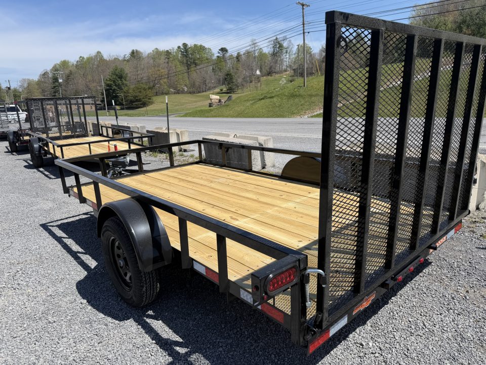 New 2026 Down 2 Earth Trailers 76x12 Utility Trailer, Tube Top Rail, Spring Assist Gate