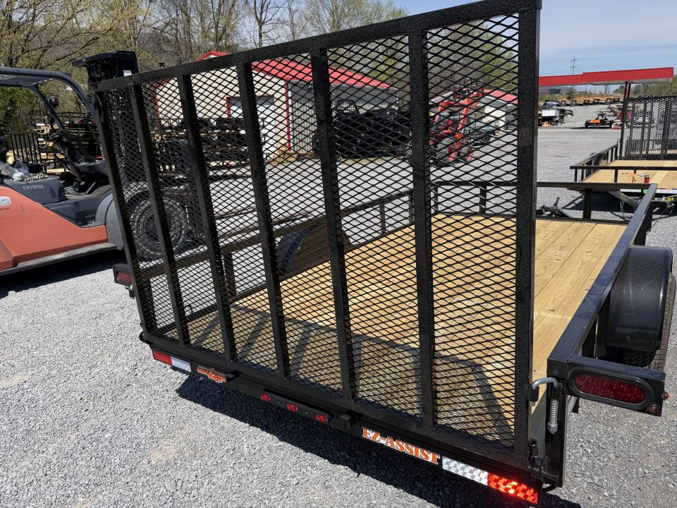 New 2026 Down 2 Earth Trailers 76x12 Utility Trailer, Tube Top Rail, Spring Assist Gate