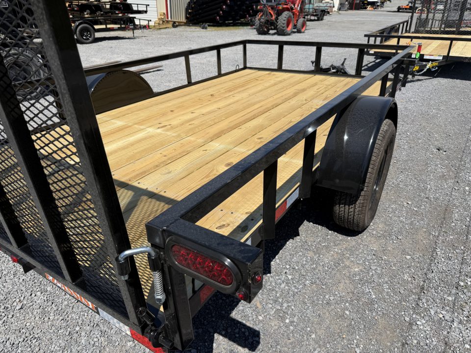 New 2026 Down 2 Earth Trailers 76x12 Utility Trailer, Tube Top Rail, Spring Assist Gate