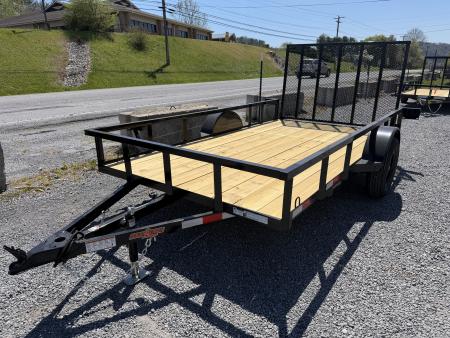 New 2026 Down 2 Earth Trailers 76x12 Utility Trailer, Tube Top Rail, Spring Assist Gate