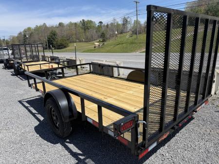 New 2026 Down 2 Earth Trailers 76x12 Utility Trailer, Tube Top Rail, Spring Assist Gate