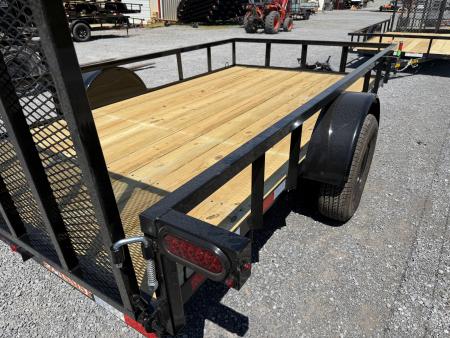 New 2026 Down 2 Earth Trailers 76x12 Utility Trailer, Tube Top Rail, Spring Assist Gate