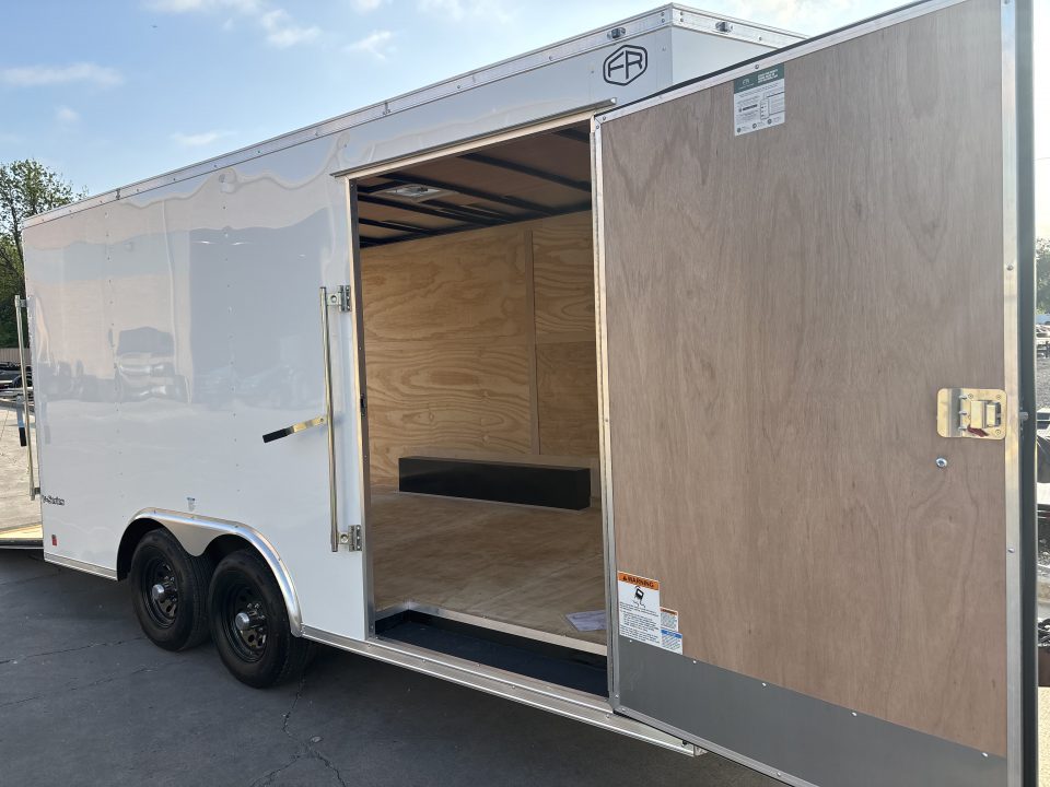 New #056077 2026 FOREST RIVER TA3 8.5 X 16 TANDEM AXLE 10K ENCLOSED W/ REAR RAMP DOOR