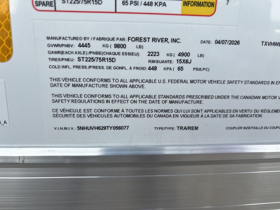 New #056077 2026 FOREST RIVER TA3 8.5 X 16 TANDEM AXLE 10K ENCLOSED W/ REAR RAMP DOOR