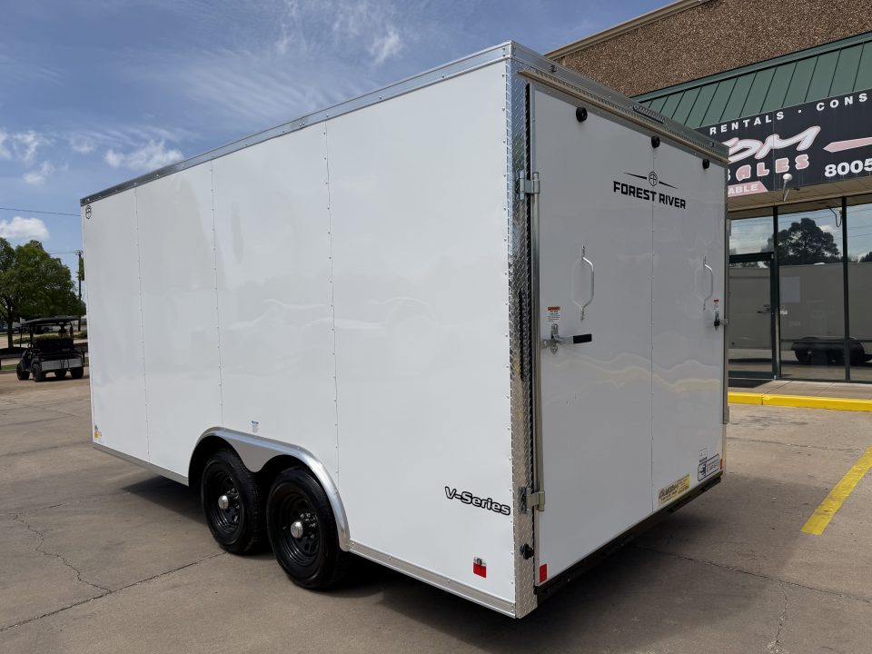 New #056077 2026 FOREST RIVER TA3 8.5 X 16 TANDEM AXLE 10K ENCLOSED W/ REAR RAMP DOOR