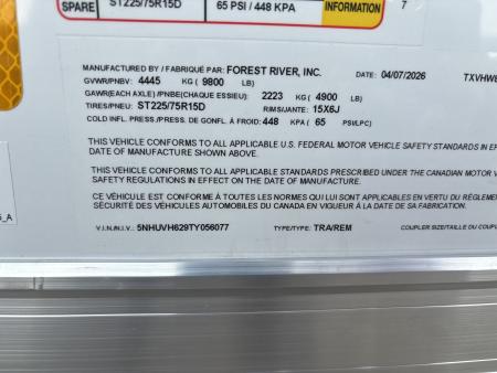 New #056077 2026 FOREST RIVER TA3 8.5 X 16 TANDEM AXLE 10K ENCLOSED W/ REAR RAMP DOOR