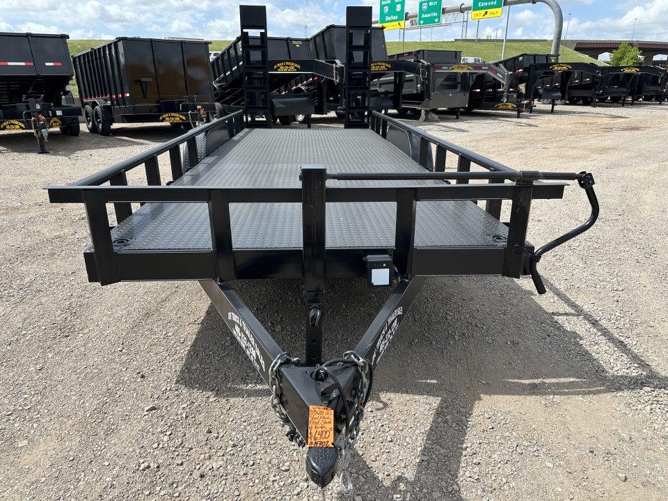 New 2026 Road Boss 83" x 20' Heavy Duty, Pipe Top, Stand Up Ramp Steel Floor Equipment Trailer