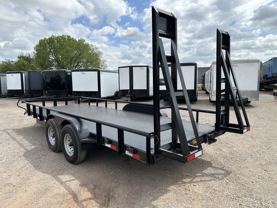 New 2026 Road Boss 83" x 20' Heavy Duty, Pipe Top, Stand Up Ramp Steel Floor Equipment Trailer