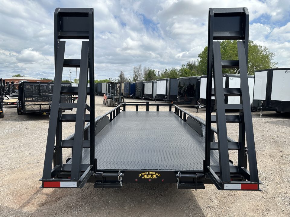 New 2026 Road Boss 83" x 20' Heavy Duty, Pipe Top, Stand Up Ramp Steel Floor Equipment Trailer
