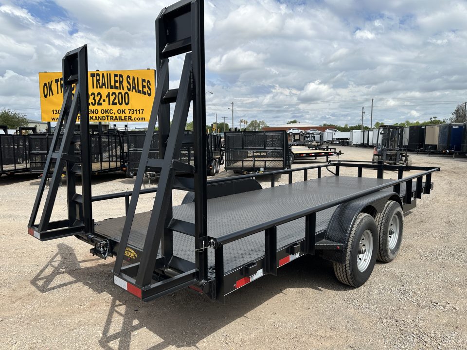 New 2026 Road Boss 83" x 20' Heavy Duty, Pipe Top, Stand Up Ramp Steel Floor Equipment Trailer