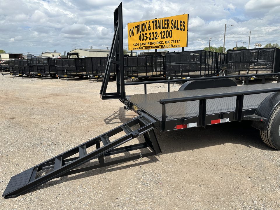 New 2026 Road Boss 83" x 20' Heavy Duty, Pipe Top, Stand Up Ramp Steel Floor Equipment Trailer