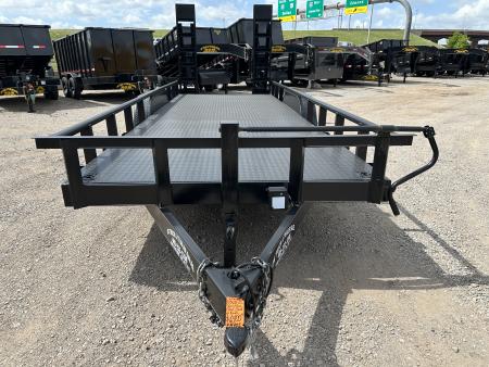 New 2026 Road Boss 83" x 20' Heavy Duty, Pipe Top, Stand Up Ramp Steel Floor Equipment Trailer