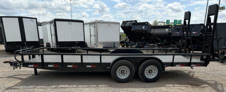 New 2026 Road Boss 83" x 20' Heavy Duty, Pipe Top, Stand Up Ramp Steel Floor Equipment Trailer