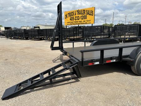 New 2026 Road Boss 83" x 20' Heavy Duty, Pipe Top, Stand Up Ramp Steel Floor Equipment Trailer
