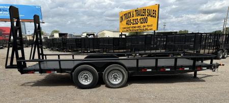 New 2026 Road Boss 83" x 20' Heavy Duty, Pipe Top, Stand Up Ramp Steel Floor Equipment Trailer