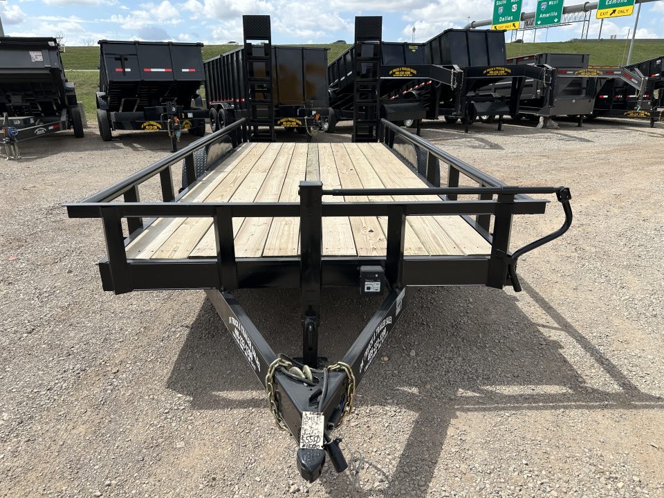 New 2025 Road Boss 83" x 18' Heavy Duty, Pipe Top & Stand Up Ramp Equipment Trailer