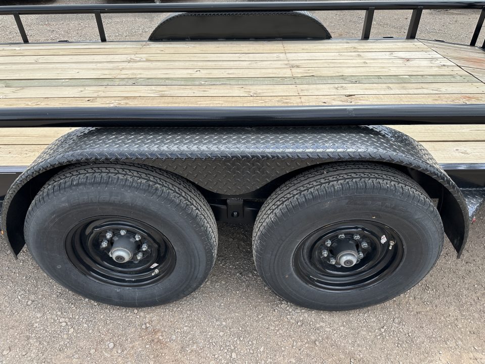 New 2025 Road Boss 83" x 18' Heavy Duty, Pipe Top & Stand Up Ramp Equipment Trailer