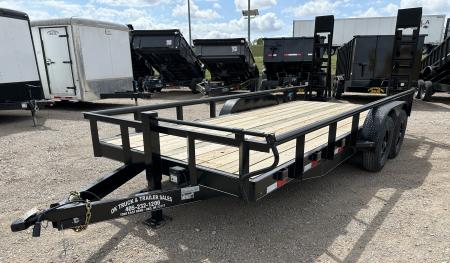 New 2025 Road Boss 83  x 18' Heavy Duty, Pipe Top & Stand Up Ramp Equipment Trailer
