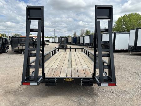 New 2025 Road Boss 83" x 18' Heavy Duty, Pipe Top & Stand Up Ramp Equipment Trailer
