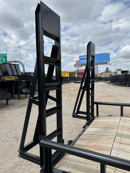 New 2025 Road Boss 83" x 18' Heavy Duty, Pipe Top & Stand Up Ramp Equipment Trailer