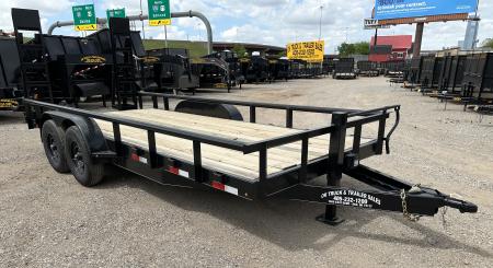 New 2025 Road Boss 83" x 18' Heavy Duty, Pipe Top & Stand Up Ramp Equipment Trailer